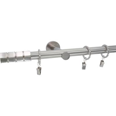 Kovovégarnýže Garnýž Craft modern 19 mm efekt nerez Jednořadá 180 cm Bez kroužků (na tunýlek)