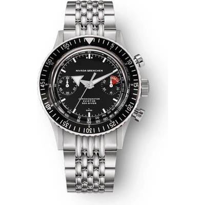 Nivada Grenchen Chronomaster White Broad Arrow Inter. Bezel Manual Beads of Rice
