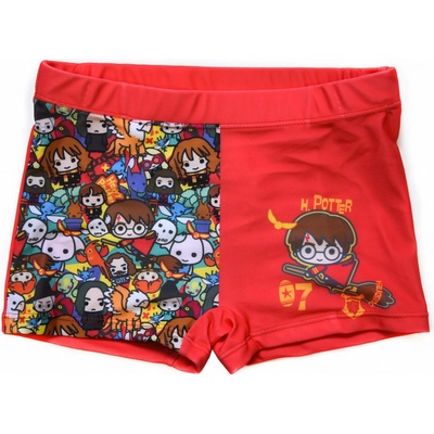 Eplusm Chlapčenské plavky boxerky Harry Potter - červená