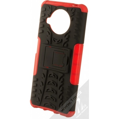 Pouzdro 1Mcz Tread Stand odolné ochranné se stojánkem Xiaomi Mi 10T Lite 5G červené černé