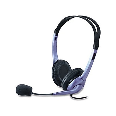 Genius HS-04S, sluchátka s mikrofonem, ovládání hlasitosti, černo-stříbrná, 1x 3.5 mm jack