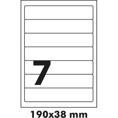 CDRmarket ETR01005409A4100 samolepiace etikety R0100.5409, 190 x 38 mm, 7 etiket, A4, 100 listů