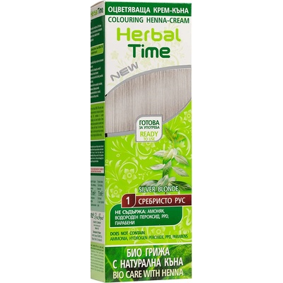 Herbal Time Крем къна за коса, Сребристо рус, 1