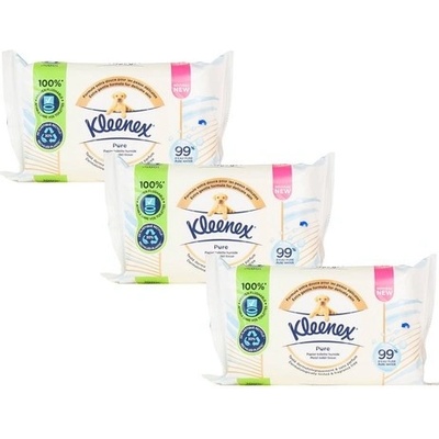 Kleenex Pure Vlhčené ubrousky 3 x 38 ks