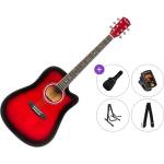 Pasadena PDC-10 Premium SET Red Burst Акустична китара