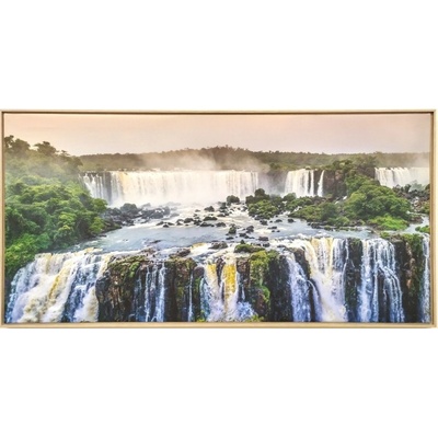Bondecor Obraz na plátně v rámu "Vodopád" 102x51cm Barva: Černý rám