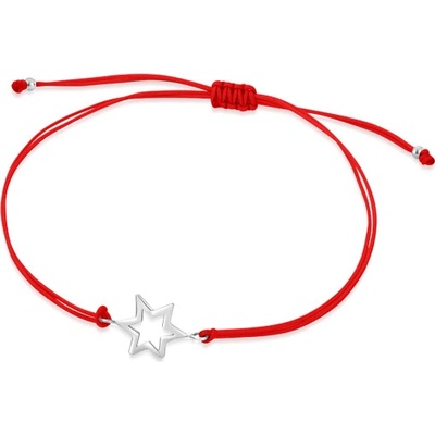 SOFIA červená šňůrka se stříbrnou hvězdou WEW0802-B-RED
