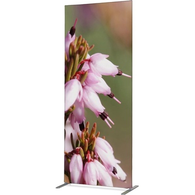 Jansen Display Potištěná látková dělící stěna Deco 85-200 Růžové květy rostliny Erica, 870 x 2020 mm