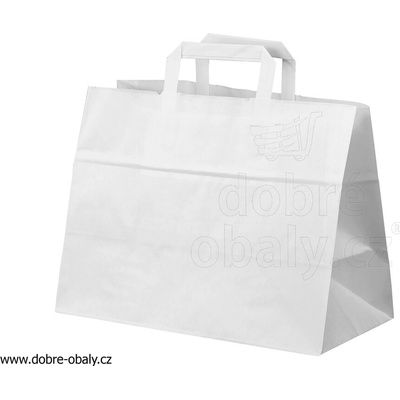 Taška papírová 320x160x270 mm, BÍLÁ bez tisku