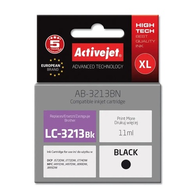 Activejet AB-3213BN касета с мастило (заместител за Brother LC3213BK, Supreme, 11 ml, черна) (AB-3213BN)