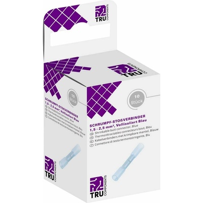 TRU COMPONENTS T1904C069 krimpovacie spojka so zmršťovacou bužírkou 1.50 mm² 2.50 mm² úplne izolované modrá 10 ks