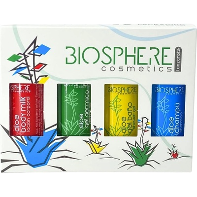 Aloe Plus Lanzarote Комплект Biosphere - Лосион за тяло, Душ гел, Шампоан и Дермо гел, 4 x 100 ml