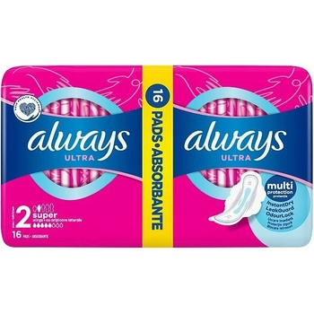 Always Ultra Super hygienické vložky s křidélky 16 ks