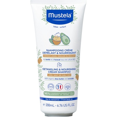 Mustela vyživujúci šampón na rozčesávanie vlasov, 200 ml
