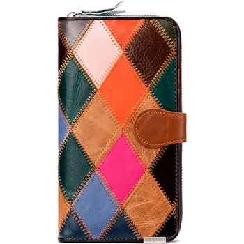 Delis Дамски портфейл, Bertha PT1156, естествена кожа, многоцветен модел (PT1156)