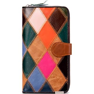 Delis Дамски портфейл, Bertha PT1156, естествена кожа, многоцветен модел (PT1156)