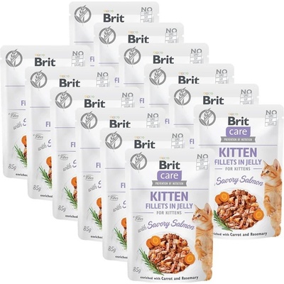 Brit Care Cat Kitten Fillets in Jelly with Savory Salmon 12 x 85 g