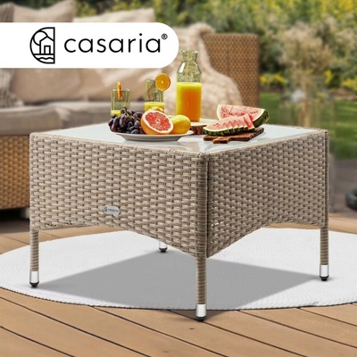 DB Garden Zahradní stolek Nimor 58 cm polyratan šedobéžový