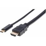 Manhattan USB-C to HDMI cable, 2m, black