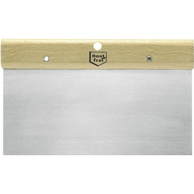 Plochá nerezová špachtle s dřevěnou rukojetí, šířka 160 mm