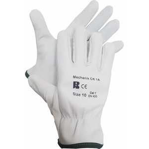Ban Milín Ban mechanik ck 1a 03113 / Ръкавици от изцяло кожа - бели 8 (03113-08)