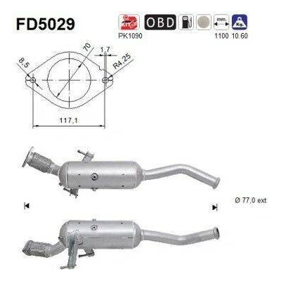 Filtr sazových částic, výfukový systém AS FD5029