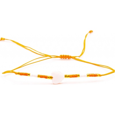 Milujeme Kameny Perleť oranžový náramek se shamballa zapínáním PBS11