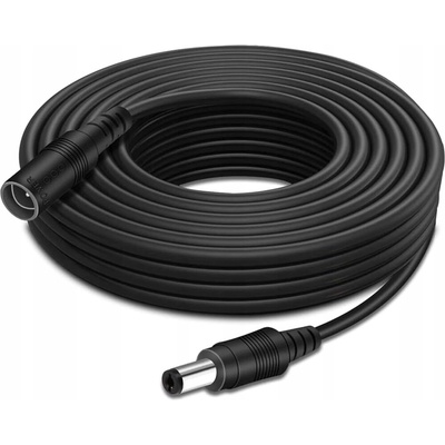 Bílý PRODLUŽOVACÍ KABEL 10m NAPÁJECÍ KABEL PRO KAMERY DC 5,5mm 10 metrů