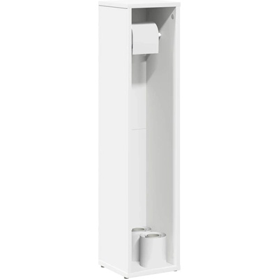 vidaXL Шкаф за баня с поставка за ролки, бял, 20, 5x20x90 см (858506)