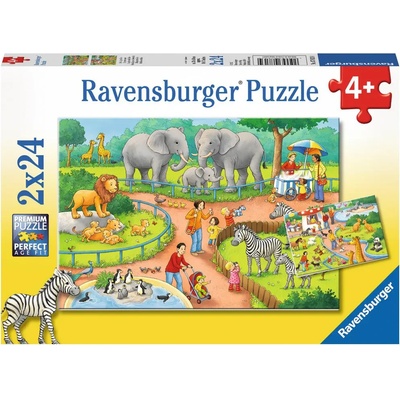 Ravensburger - Puzzle 2x24 A Day at the Zoo - 1 - 39 piese