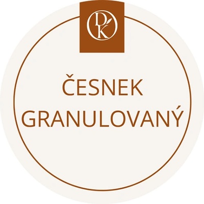 Davídkovo koření Etiketa Česnek granulovaný béžová průměr 4,5 cm 1 ks