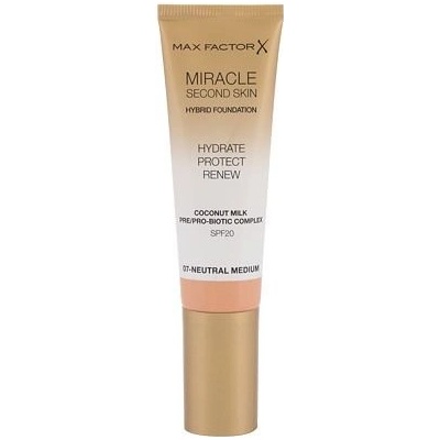 Max Factor Miracle Second Skin hydratačný krémový make-up SPF20 07 Neutral Medium 30 ml
