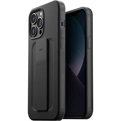 Uniq Heldro Mount Case - хибриден удароустойчив кейс с лента за ръка за iPhone 13 Pro (черен)