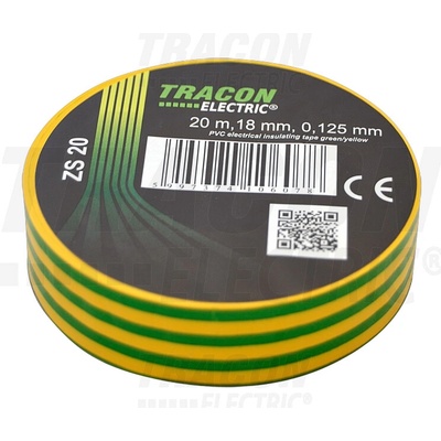 Tracon Izolačná páska 20 m × 18 mm žltozelená ZS20