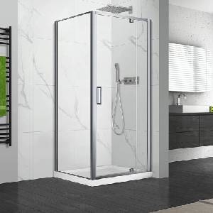 Fluminia Правоъгълна душ кабина Mediterraneo Anda с въртяща се врата 100x80 см, хромирана (P19RE01 100x80x200)