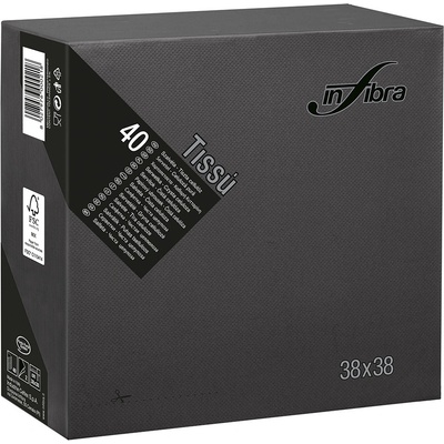 INFIBRA Papírové ubrousky Linea New Soft-touch černá 2V 38x38cm 40ks