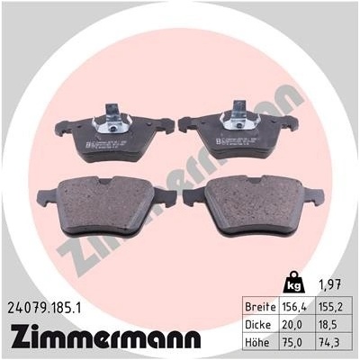 Sada brzdových destiček, kotoučová brzda ZIMMERMANN 24079.185.1 – Zboží Mobilmania