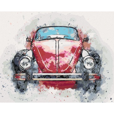 Zuty malování Podle čísel Staré Červené Auto 80 x 100 Cm Plátno Rám