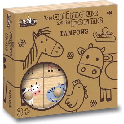 Créa Lign Dřevěná razítka s držákem Farma