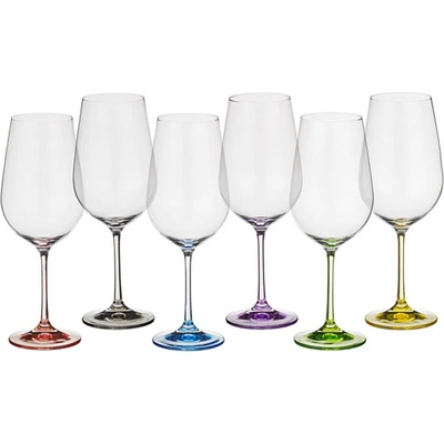 Bohemia Crystalex Комплект 6 бр. чаши за вино Bohemia Crystalex Rainbow 550 мл (0109221-40729)