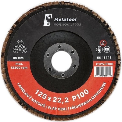 Molatool Lamelový brusný kotouč 125 mm P100 C125-P100