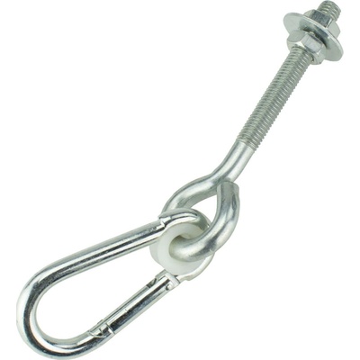 Hák houpačkový kyvný s karabinou, M12x230mm, Zn – Zboží Mobilmania