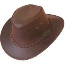 Westernový klobouk Scippis Bushman kožený hnědý