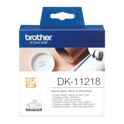Brother P-Touch DK-11218 die-cut round label 24x24mm 1000 labels (DK11218)