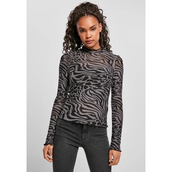 Urban Classics Дамска блуза Urban Classics Ladies AOP Mesh Turtleneck Longsleeve UB-TB4519-02741 - Черен, размер XL