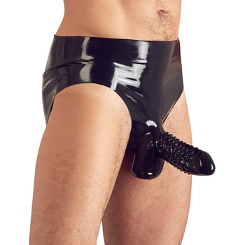 Image 1 of LateX Slip with Penis Sheath 2910420 Black L