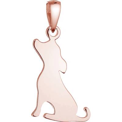 Evolution Group Pozlacený stříbrný přívěsek pes 64097 rose gold