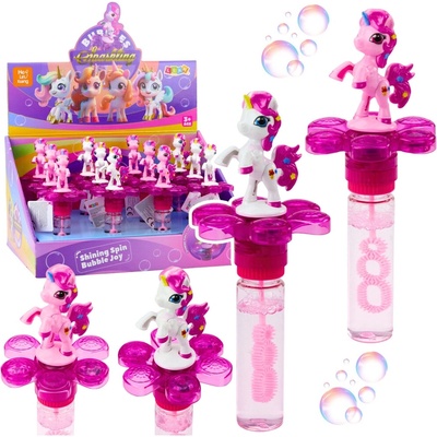 Banková palička Jednorožec s otočným kvetom a LED svetlom 20 cm