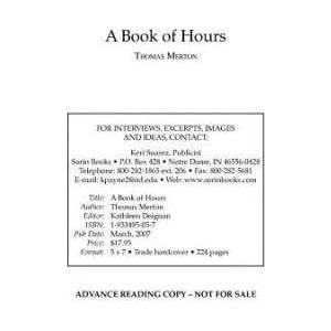 Book of Hours | Thomas Merton (ISBN: 9781933495057)