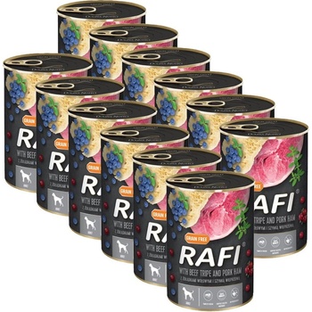 RAFI Рафі Възрастен GF Пате с Говежди Трип и Свински Шунка 12 x 400 г